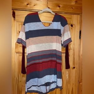 Free People striped tunic style shirt with slits!